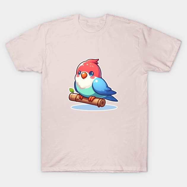 cute lovebird cartoon illustration T-Shirt by art poo